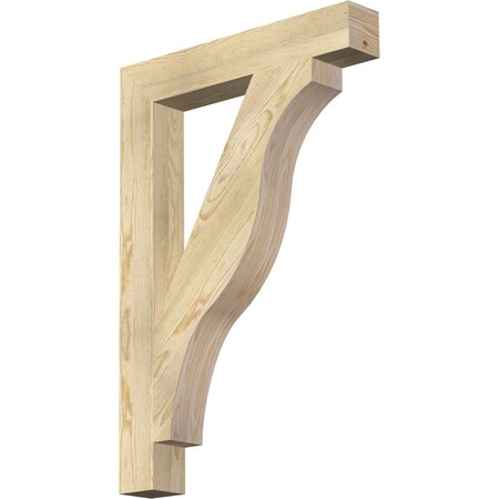 Ekena Millwork Funston Block Rough Sawn Bracket, Douglas Fir, 4"W x 26"D x 38"H BKT04X26X38FST05RDF